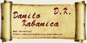 Danilo Kabanica vizit kartica